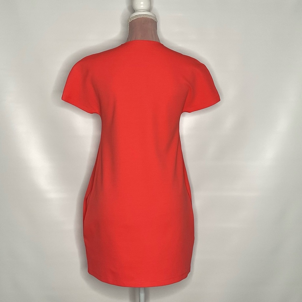 Jil Sander Coral V-neck Shift mini dress. Pockets! - Picture 6 of 9